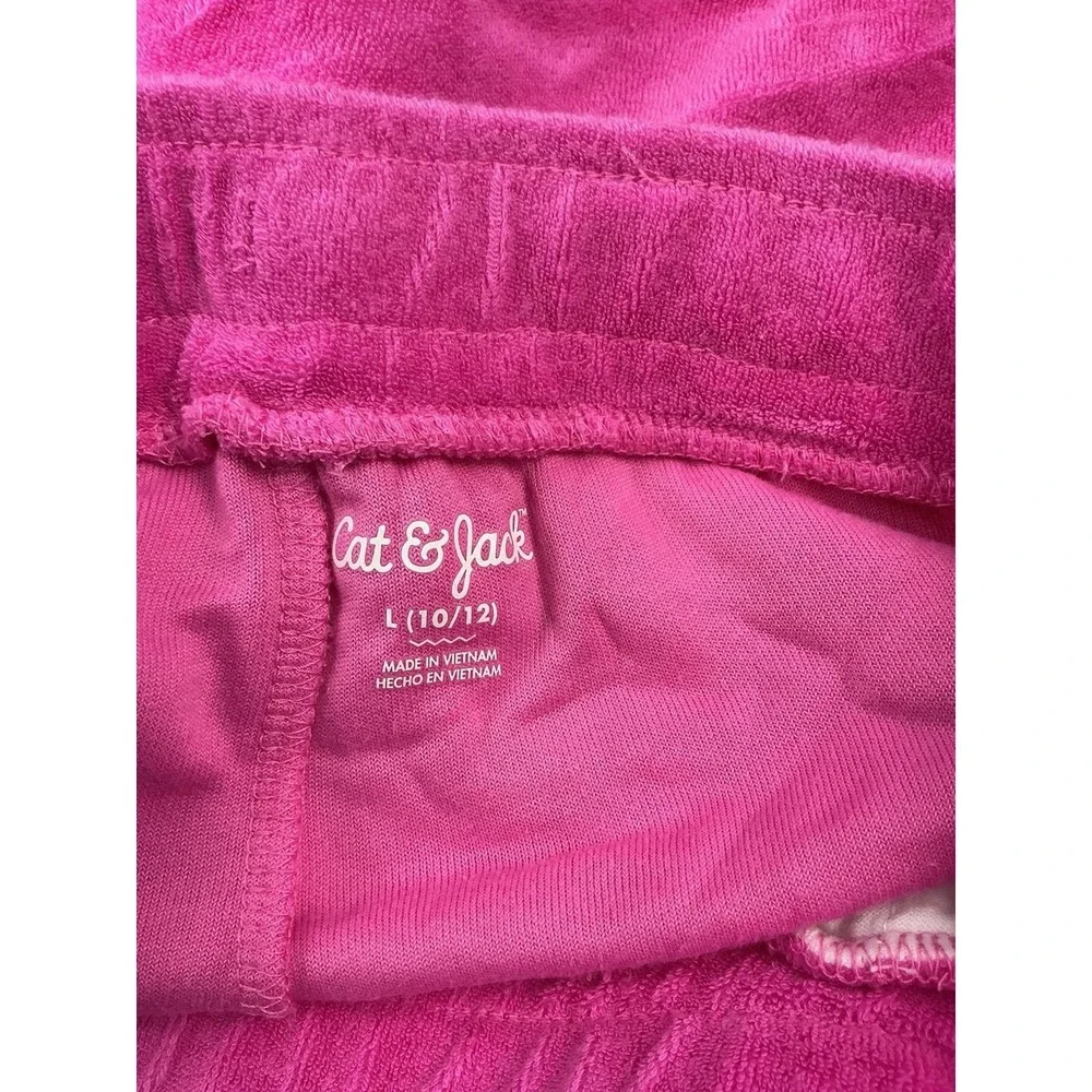 Cat Jack Kids Girls Pink Terry Cloth Drawstring Shorts Size L 10‎ 12